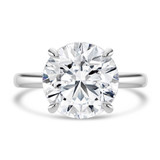Round Lab Created Diamond Hidden Halo Solitaire with Accents Engagement Ring in White Gold (MVSLG1702-W)