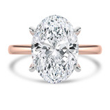 Oval Lab Created Diamond Hidden Halo Solitaire with Accents Engagement Ring in Rose Gold & White Gold with Open Bridge (MVSLG1704-R)