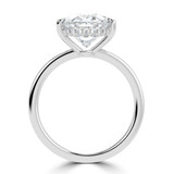 Oval Lab Created Diamond Hidden Halo Solitaire with Accents Engagement Ring in White Gold with Open Bridge (MVSLG1704-W)