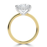Oval Lab Created Diamond Hidden Halo Solitaire with Accents Engagement Ring in Yellow Gold & White Gold with Open Bridge (MVSLG1704-Y)