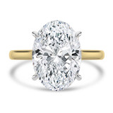 Oval Lab Created Diamond Cathedral Hidden Halo Solitaire with Accents Engagement Ring in Yellow Gold & White Gold (MVSLG1705-Y)