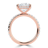 Oval Lab Created Diamond Hidden Halo Solitaire with Accents Engagement Ring in Rose Gold (MVSLG1710-R)