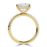 Oval Lab Created Diamond Hidden Halo Solitaire with Accents Engagement Ring in Yellow Gold (MVSLG1710-Y)