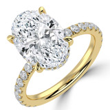 Oval Lab Created Diamond Hidden Halo Solitaire with Accents Engagement Ring in Yellow Gold (MVSLG1710-Y)