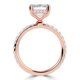 Emerald Lab Created Diamond Hidden Halo Solitaire with Accents Engagement Ring in Rose Gold (MVSLG1711-R)