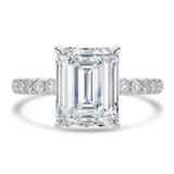 Emerald Lab Created Diamond Hidden Halo Solitaire with Accents Engagement Ring in White Gold (MVSLG1711-W)