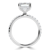 Emerald Lab Created Diamond Hidden Halo Solitaire with Accents Engagement Ring in White Gold (MVSLG1711-W)