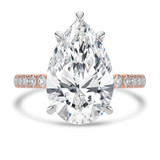Pear Lab Created Diamond Hidden Halo Solitaire with Accents Engagement Ring in Rose Gold & White Gold  (MVSLG1712-R)