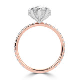 Pear Lab Created Diamond Hidden Halo Solitaire with Accents Engagement Ring in Rose Gold & White Gold  (MVSLG1712-R)