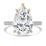 Pear Lab Created Diamond Hidden Halo Solitaire with Accents Engagement Ring in White Gold & Yellow Gold  (MVSLG1712-W)