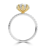 Pear Lab Created Diamond Hidden Halo Solitaire with Accents Engagement Ring in White Gold & Yellow Gold  (MVSLG1712-W)