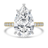 Pear Lab Created Diamond Hidden Halo Solitaire with Accents Engagement Ring in Yellow Gold & White Gold  (MVSLG1712-Y)