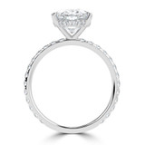 Oval Lab Created Diamond Hidden Halo Solitaire with Accents Engagement Ring in White Gold (MVSLG1713-W)