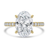 Oval Lab Created Diamond Hidden Halo Solitaire with Accents Engagement Ring in Yellow Gold (MVSLG1713-Y)
