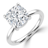 Cushion Lab Created Diamond Solitaire Engagement Ring in White Gold (MVSLG1718-W)