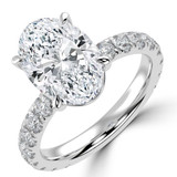 Oval Lab Created Diamond Solitaire with Accents Engagement Ring in White Gold (MVSLG1720-W)