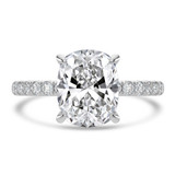 Cushion Lab Created Diamond Solitaire with Accents Engagement Ring in White Gold (MVSLG1721-W)