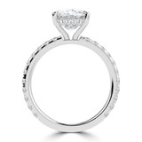 Cushion Lab Created Diamond Solitaire with Accents Engagement Ring in White Gold (MVSLG1721-W)