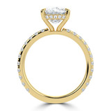 Cushion Lab Created Diamond Solitaire with Accents Engagement Ring in Yellow Gold (MVSLG1721-Y)