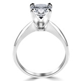 Round Diamond Tapered Shank Solitaire Engagement Ring in White Gold (MVS0005-W)