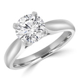 Round Diamond Cathedral Solitaire Engagement Ring in White Gold (MVS0009-W)