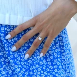 Princess Diamond Cathedral Solitaire Engagement Ring in White Gold (MVS0010-W)