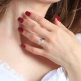Round Diamond Tapered Cathedral Solitaire Engagement Ring in White Gold (MVS0011-W)