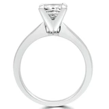 Princess Diamond Tapered Cathedral Solitaire Engagement Ring in White Gold (MVS0012-W)