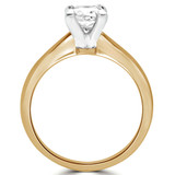 Princess Diamond Pinched Cathedral V-Prong Solitaire Engagement Ring in Yellow Gold (MVS0027-Y)