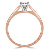 Princess Diamond Tapered Cathedral V-Prong Solitaire Engagement Ring in Rose Gold (MVS0029-R)
