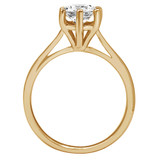 Round Diamond Tapered Cathedral 6-Prong Solitaire Engagement Ring in Yellow Gold (MVS0043-Y)