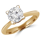 Round Diamond Tapered Knife Edge Cathedral Solitaire Engagement Ring in Yellow Gold (MVS0044-Y)