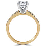 Round Diamond 6-Prong Solitaire with Accents Engagement Ring in Yellow Gold (MVS0053-Y)