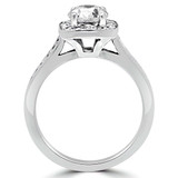 Round Diamond Cathedral Cushion Halo Engagement Ring in White Gold (MVS0065-W)