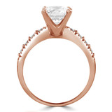 Round Diamond Solitaire with Accents Engagement Ring in Rose Gold (MVS0077-R)