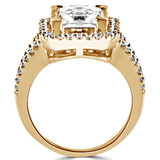 Princess Diamond Cushion Halo Engagement Ring in Yellow Gold (MVS0099-Y)