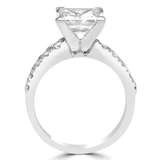 Princess Diamond V-Prong Solitaire with Accents Engagement Ring in White Gold (MVS0120-W)