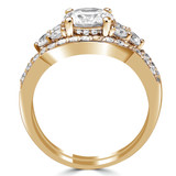 Round Diamond Solitaire with Accents Engagement Ring and Wedding Band Set Ring in Yellow Gold (MVS0126-Y)
