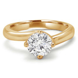 Round Diamond Bypass Solitaire Engagement Ring in Yellow Gold (MVS0145-Y)