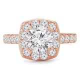 Round Diamond Cathedral Cushion Halo Engagement Ring in Rose Gold (MVS0151-R)