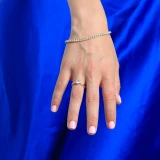 Round Diamond Twisted Solitaire with Accents Engagement Ring in Yellow Gold (MVS0154-Y)