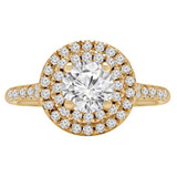 Round Diamond Cathedral Double Round Halo Engagement Ring in Yellow Gold (MVS0160-Y)