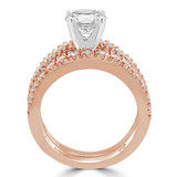 Round Diamond Solitaire with Accents Engagement Ring and Wedding Band Set Ring in Rose Gold (MVS0170-R)
