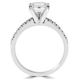 Princess Diamond Solitaire with Accents Engagement Ring in White Gold (MVS0174-W)