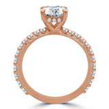 Round Diamond Hidden Halo Solitaire with Accents Engagement Ring in Rose Gold (MVS0179-R)