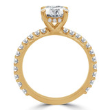 Round Diamond Hidden Halo Solitaire with Accents Engagement Ring in Yellow Gold (MVS0179-Y)