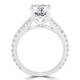 Round Diamond Split-Shank Cathedral Solitaire with Accents Engagement Ring in White Gold (MVS0180-W)