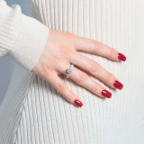 Round Diamond Two-Row Solitaire with Accents Engagement Ring in White Gold (MVS0181-W)