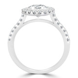 Round Diamond Cathedral Open Bridge Bezel Set Round Halo Engagement Ring in White Gold (MVS0184-W)