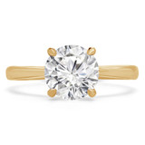 Round Diamond Tapered Cathedral Solitaire Engagement Ring in Yellow Gold (MVS0189-Y)
